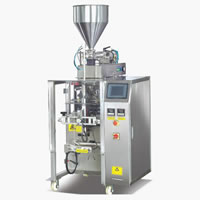Máquina de embalagem vertical, formação, enchimento e selagem para líquido e líquido espesso